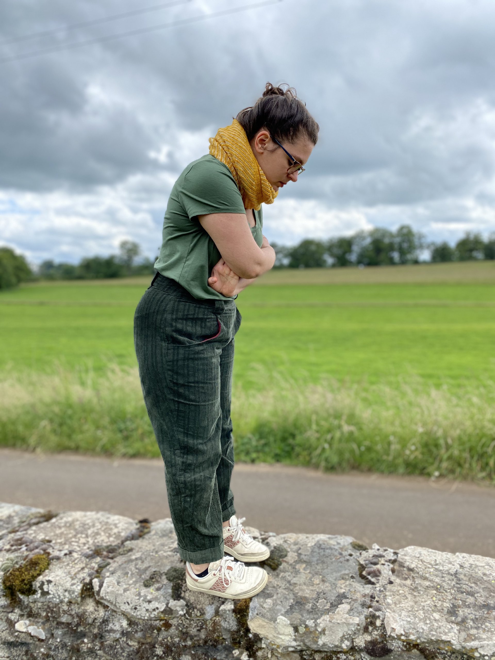 A green needlecord Diego