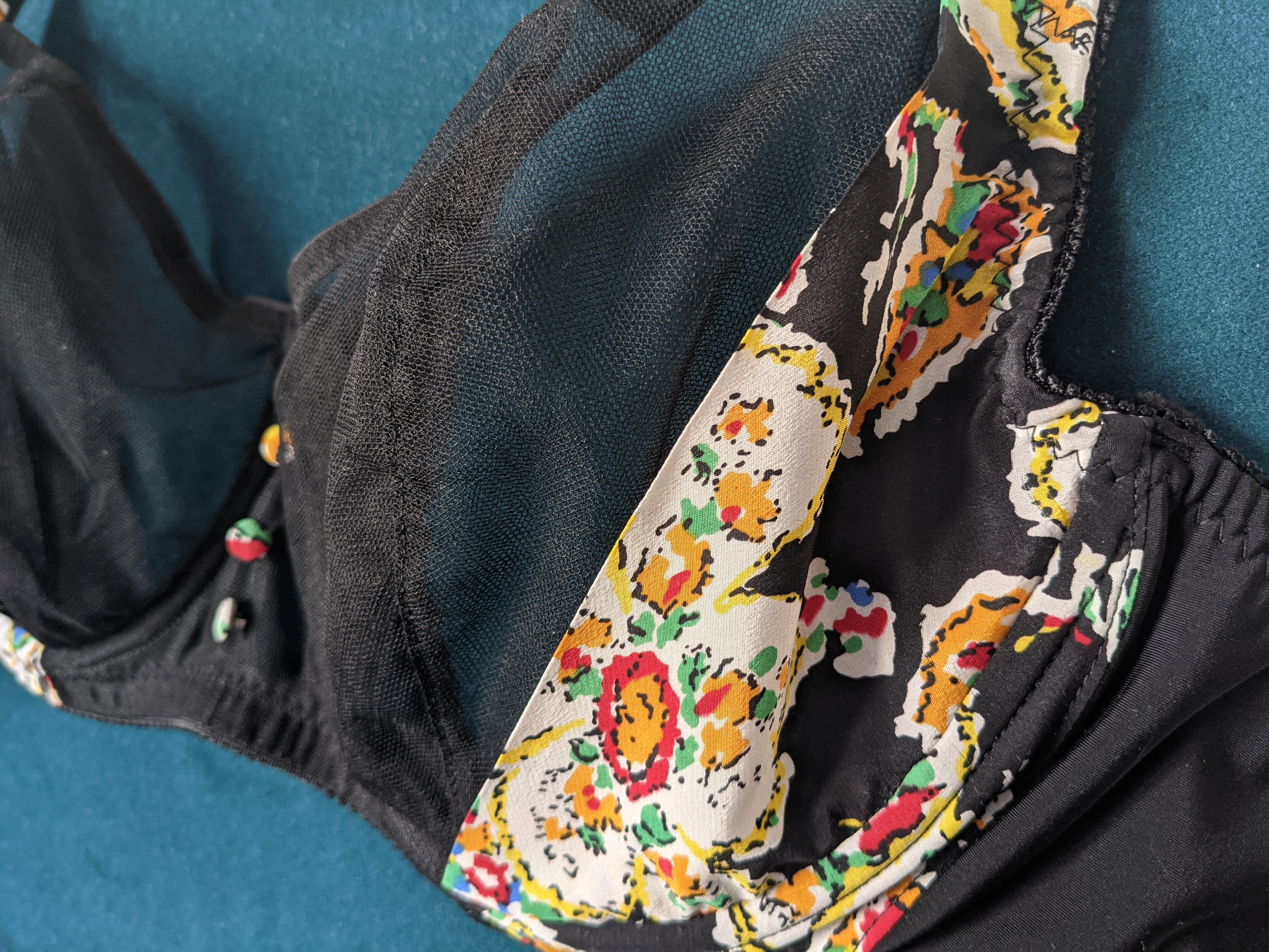 Haut soie fleurie - Black Beauty bra