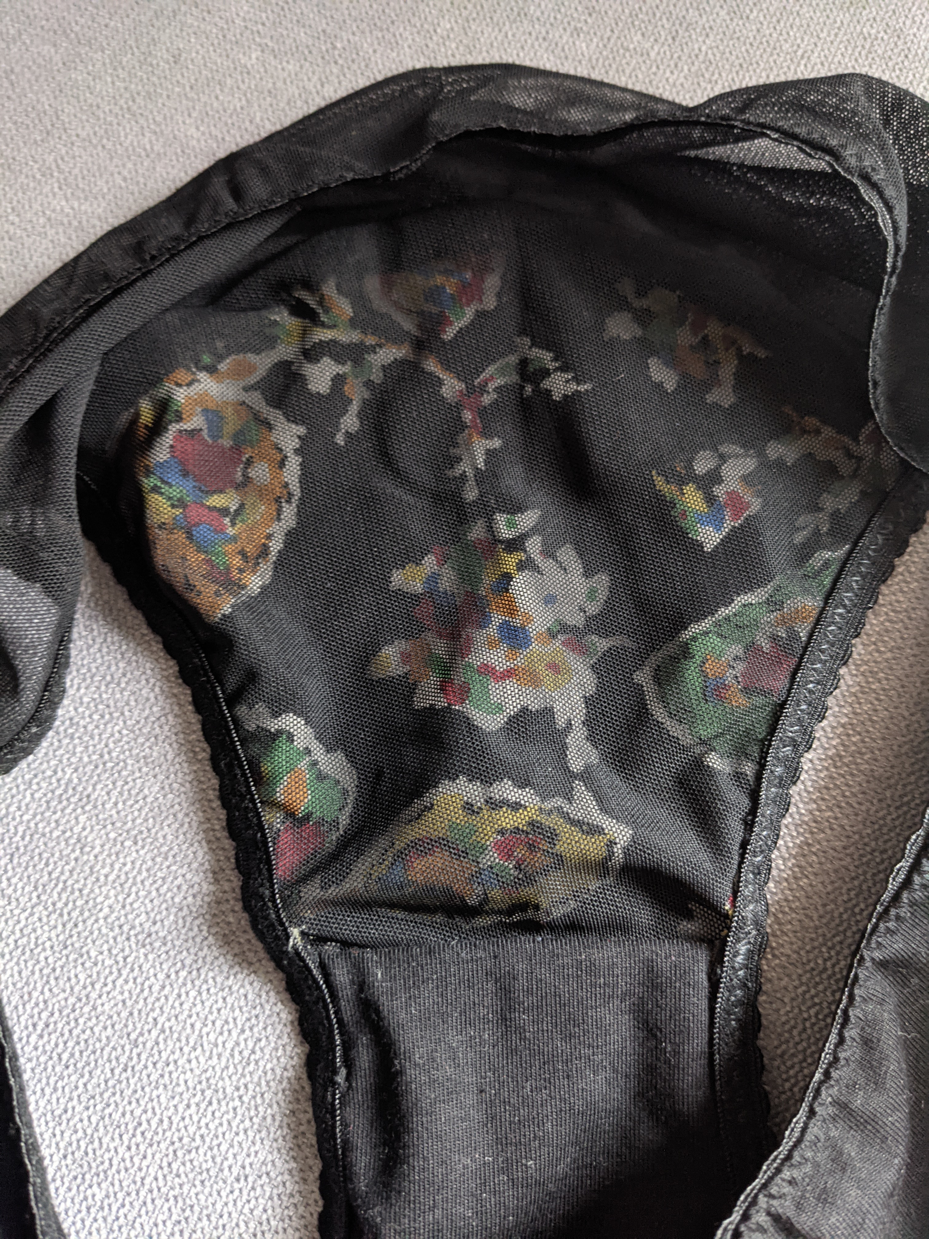 Bas soie fleurie - Doublure de l'empiècement